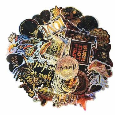 Imagem de Adesivos 50 unidades/lote Cool Laser Imitation Vinyl Waterproof Grey -