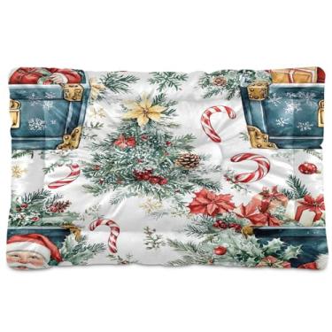 Imagem de SEHANY Cama de Natal para cães e gatos com fundo antiderrapante, cama de canil, colchão macio para animais de estimação, lavável para cães pequenos, médios e grandes, gatos, 45,7 x 61 cm
