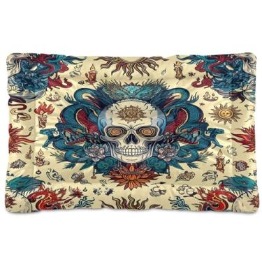 Imagem de SEHANY Cama de caveira vintage para cães e gatos com fundo antiderrapante, cama de canil, colchão macio para animais de estimação, lavável para cães pequenos, médios e grandes, gatos, 61 x 45 cm