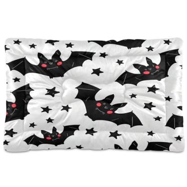 Imagem de SEHANY Cama de Halloween morcegos para cães e gatos com fundo antiderrapante, caixa de canil, colchão macio para animais de estimação, lavável para cães pequenos, médios e grandes, gatos, 91 x 61 cm