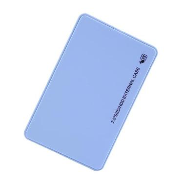 Imagem de Sanpyl Caixa de Disco Rígido USB3.0 Estojo Externo Compacto para Notebook Desktop PC Gabinete Móvel SATA HDD SSD de 2,5 Polegadas, Plug and Play para Backup de Dados Adequado para 8/10 Preto (Azul)