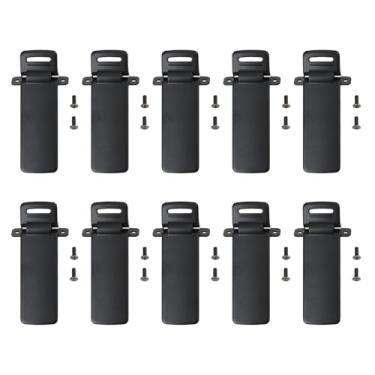 Imagem de YINETTECH 10 peças de clipe de cinto de bateria de rádio 21 x 69 mm com parafusos compatíveis com rádio Baofeng UV-5R UV-5RA UV-5RB UV-5RC TYT-F8 TYT-F9