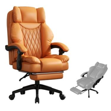 Imagem de HGTRH Cadeira executiva ergonômica de escritório com apoio para os pés, cadeira de computador com suporte lombar cadeira grande e alta 160° reclinável grossa acolchoada 360° giratória 150 kg