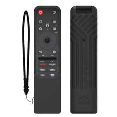 Imagem de YUULNMOP Capa de silicone para controle remoto, capa de controle remoto à prova de poeira, capa protetora antiderrapante à prova de choque com alça de pulso compatível com controle remoto LG MR25GA