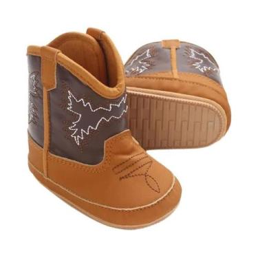 Imagem de Botas De Bebê Retro Em PU Com Estampa E Bordado, Calçados Casuais Para