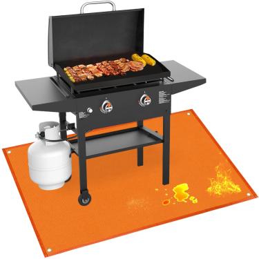 Imagem de TOHONFOO Tapetes de churrasqueira para acessórios de churrasqueira ao ar livre compatíveis com chapa Blackstone 71 cm e 91 cm, tapetes de churrasco à prova de fogo para carvão, churrasqueiras a gás