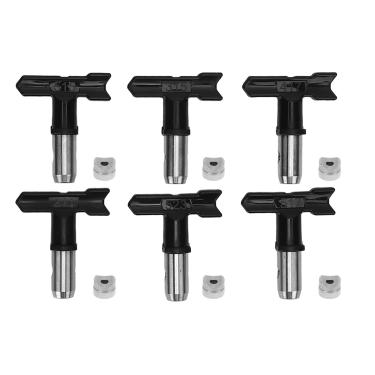 Imagem de Fabater Conjunto de Pontas de Pulverizador de Tinta Sem Ar Premium 6 Unidades 211 315 417 515 517 523 Bicos Com Filtros e Assentos para Projetos de Pintura Versáteis ABS de Aço Inoxidável para