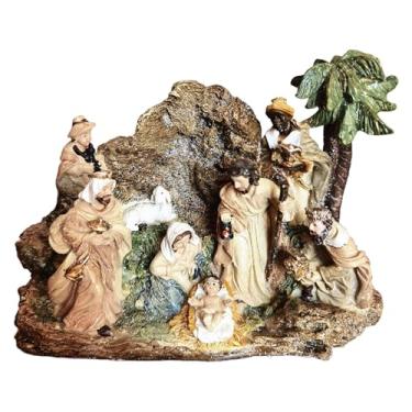 Imagem de Fenteer Presépio Colecionável - Estatueta Familiar - Artesanato Religioso