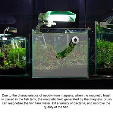 Imagem de Naroote Escova Magnética Limpador de Aquário Com ímã Forte Com Gancho Adesivo Requintado, Laranja para Tanques de Peixes de Vidro (preto)