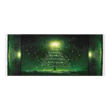 Imagem de Wassud Capas de lavadora e secadora de árvores Green Chritmas, protetor de lavadora com sacos de armazenamento, capa de geladeira à prova de poeira com bolsos para lavanderia doméstica, cozinha, 120 x