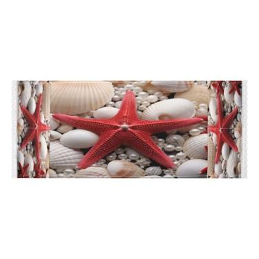 Imagem de Wassud Capas de lavadora e secadora de estrelas do mar vermelhas, protetor de lavadora com sacos de armazenamento, capa de geladeira à prova de poeira com bolsos para lavanderia doméstica, cozinha