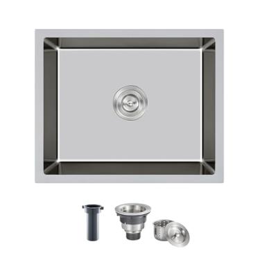 Imagem de Pia de bar de 53 cm, KINKIB 53 x 45 x 23 cm, pia de cozinha pequena de aço inoxidável T-304 com coador