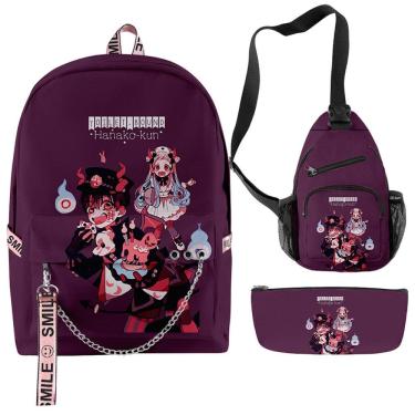 Imagem de Conjunto de mochilas escolares Hanakoskun Yugis Amanes 3 unidades Oxford