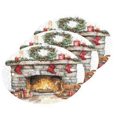 Imagem de Wassud Pintura de Natal em aquarela (2) esponja de polpa de madeira para pratos, pacote com 3 esponjas de cozinha para limpeza, esfregão resistente para panelas antiaderentes pia banheiro, suprimentos