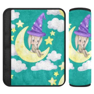 Imagem de Burbuja Capa para cinto de segurança de carro coelho protetor de cinto de segurança macio confortável para alça de ombro de assento, 1 par pequeno