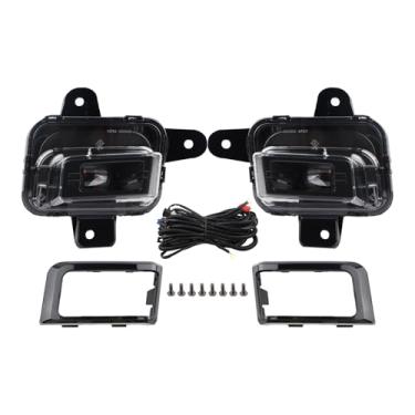 Imagem de AOKAILI Conjunto de faróis de neblina LED GM2593338 84878760 compatível com 2022 2023 2024 Sierra 1500 Conjunto de lâmpada de para-choque dianteiro com moldura de lâmpadas de chicote de fios GM259233