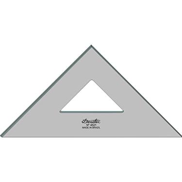 Imagem de Esquadro 21 cm, 45°/45°/90°, Acrílico Fumê 2 mm de espessura, Multicolorido, Trident
