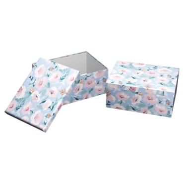 Imagem de Caixa para Presente Cartonada VMP – Kit 10 Unidades | Tamanhos Diversos | Motivo Pintura Floral| Papelão Rígido Premium | Embalagem Elegante para Presentes e Lembranças