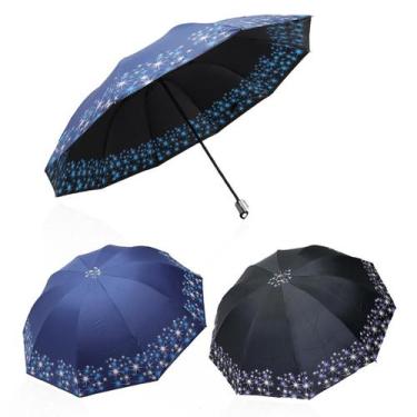 Imagem de Guarda Chuva Grande Reforçado Contra Vento Cabe Na Bolsa Com Proteção 