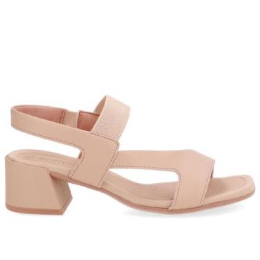 Imagem de Sandalia usaflex elastico couro ref ud25004 feminino, Bege, 35