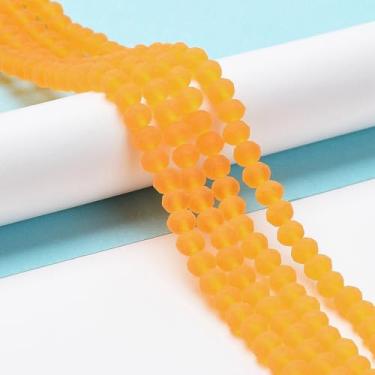 Imagem de 85 peças de contas de vidro Rondelle facetadas para fabricação de joias 6 x 5 mm laranja galvanizadas contas espaçadoras de cristal briolette para artesanato faça você mesmo, sinos de vento