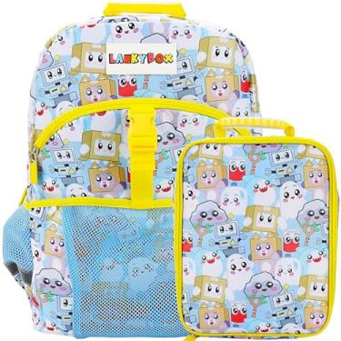 Imagem de Bioworld Lanky Box Conjunto de 2 peças de mochila e lancheira premium de 40,6 cm para meninos, escola e viagem