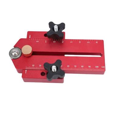 Imagem de GLOGLOW Gabarito de Rasgo Fino para Mesa de Serra de Fita, Guia de Rasgo de Liga de Alumínio Anodizado Ajustável de 0-110 Mm, Travamento Seguro para Mesa de Serra de Fita, 0-110 Mm Ajustável