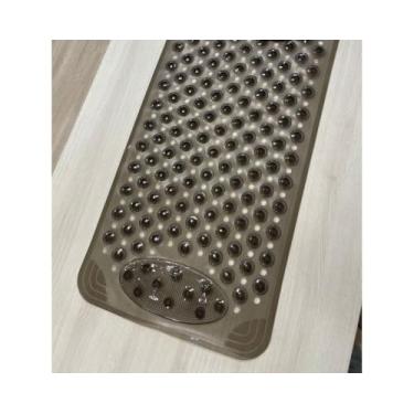 Imagem de Tapete Para Box Antiderrapante com Ventosas Tapete de Banheiro Massageador para os Pés Modelo Retangular (Preto Transparente 649)