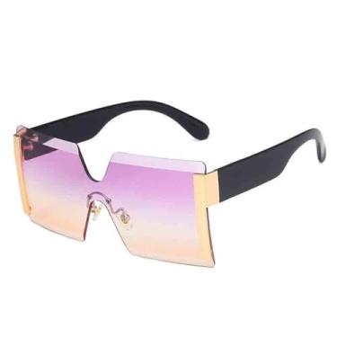 Imagem de Óculos de Sol Femininos Oversized Sem Aro, Modelo Monobloco, para Esportes ao Ar Livre, Corrida e Ciclismo, nas Cores Preto, Roxo e Rosa.