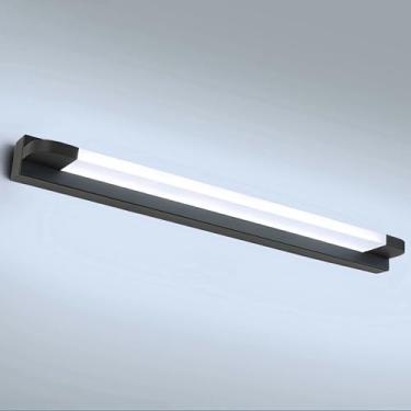 Imagem de Luminária de parede LED para banheiro, preta, com espelho frontal, IP44, para exibição de fotos, luminária de parede para espelho, arandela para hotéis e restaurantes, luminária de leitura m