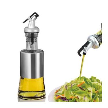 Imagem de Galheteiro 200ml Vidro + Aço Inox com Bico Dosador - Genérico