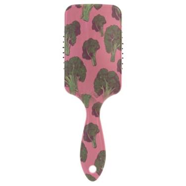 Imagem de Blueangle Escova de cabelo com padrão de brócolis – escova desembaraçadora elimina nós e quebras, escova de cabelo de viagem para crianças, adultos e todos os tipos de cabelo (443)