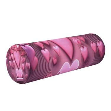 Imagem de Wassud Travesseiro de pescoço para cadeira de coração romântico para viagem, travesseiro cervical redondo de espuma viscoelástica para alívio da dor no ombro e pescoço