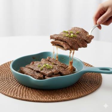 Imagem de Frigideira para Servir Travessa de Cerâmica Refratário Vai ao Forno Assadeira 18x13 cm Petisqueira Gratinar Lasanha Molhos Ramequim Mesa Posta Cozinha Criativa Gourmet Resistente Forno (Azul Esverdeado)