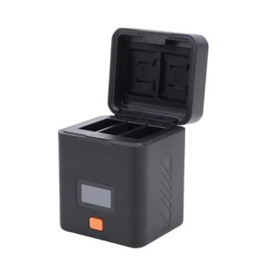 Imagem de Snsowed Carregador de Bateria para Câmera Com Tela OLED Inteligente, Hub de Carregamento Compacto e Leve de 3 Canais Com Estojo de Carregamento USB de Slot Triplo para Entusiastas de