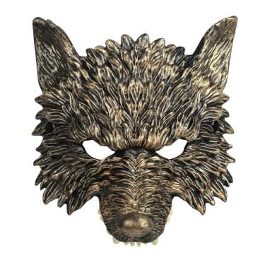 Imagem de Máscara de lobo de Halloween, acessório de baile de máscaras, máscara de fantasia de meia cara