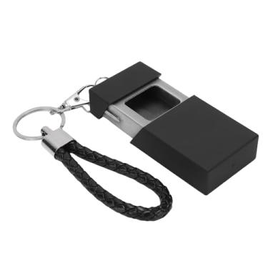 Imagem de GLOGLOW Porta-chaves Recipiente para Comprimidos, Tubo de Armazenamento de Metal para Chaveiro, Mini Recipiente Hermético de Alumínio, Estojo Portátil à Prova de água para Acampamento Ao Ar Livre, Viagens, Material de Escritório (Preto)