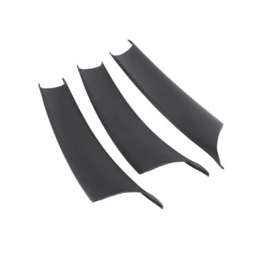 Imagem de 3 unidades maçaneta da porta interna do carro capa protetora guarnição preta/padrão de fibra de carbono compatível com BMW X5 E70 LCI/X6 E71 E72 híbrido(RHD Matte Black)