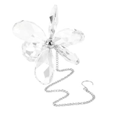 Imagem de GLOGLOW Ornamento de Suspensão Suncatcher de Cristal, Pingente de Flor de Seis Folhas, Vidro Dourado à Mão, Prisma Colorido, Decoração de Casa e Casamento, Adereços de Tiro Nan 180g (Transparente)