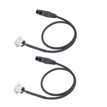 Imagem de Jiawu Cabo Xlr Macho para Fêmea, 2 Peças, Cabo de Passagem Xlr Premium para Caixa de Palco, Tipo D de 3 Pinos, de para Harmonizadores de Estúdio (Preto)