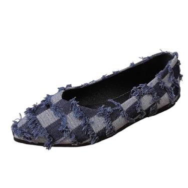 Imagem de Sandálias femininas primavera verão slide com salto plataforma bico fechado cabeça redonda casual exterior uso interno sapatos confortáveis, Azul royal, 38