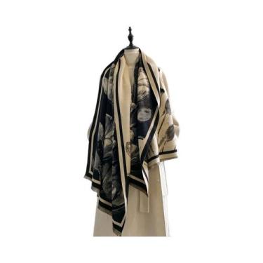 Imagem de Xale De Inverno Luxuoso Para Mulheres, Imitando Cashmere, Cachecol Jac