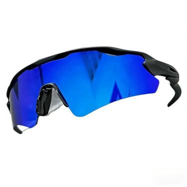 Imagem de Óculos de Sol Esportivo Unissex Polarizado UV400 – Ideal para Corrida, Ciclismo, Praia e Beach Tennis(preto com azul escuro)