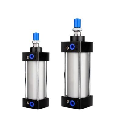 Imagem de SC32/40/50 furo de cilindro de ar padrão 32/40/50 mm Cilindros de pistão pneumático de dupla ação ferramentas 25/50/75/100/200/500 mm 1 peça (curso 50 mm, furo 40 mm)