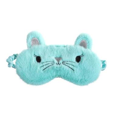 Imagem de Máscara de dormir Cartoon Cat Kitty Plush Eyetaps Blind Pink - yiweisa