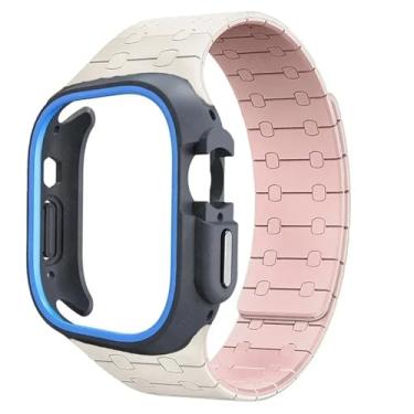 Imagem de EKSIL Pulseira de silicone de TPU para Apple Watch Ultra 2 de 49 mm, 45 mm, 44 mm e 41 mm para iWatch séries 9, 8, 7, 6, 5, 4, pulseiras (StarP BU, 41 mm)