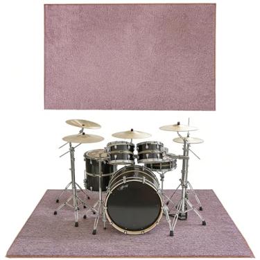 Imagem de Tapete de tambor, tapete de bateria de 9 mm com fundo antiderrapante, tapete de bateria para redução de ruído, tapete de instrumento musical à prova de som para conjunto de bateria elétrica, presente