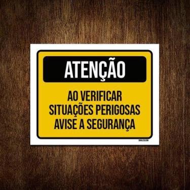 Imagem de Kit 5 Placas Atenção Situações Perigosas Avise Segurança - Sinalizo.Co