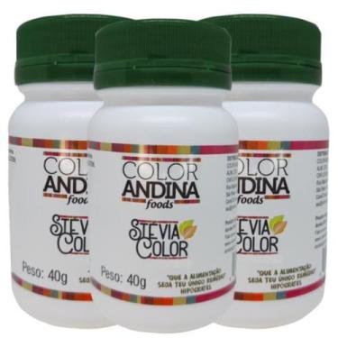 Imagem de Adoçante natural stevia color andina 40g 100% Natural  3 Potes