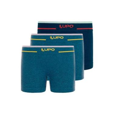 Imagem de Kit com 3 Cuecas Infantil Boxer Lupinho 137-010 - Lupo, Azul marinho, 